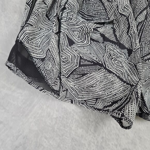 Lululemon Hotty Hot Shorts Womens 8 Black White Lined 2" Regular Gym Running - Picture 10 of 16